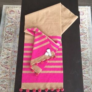 JCrew Camel & Fushia Wool Scarf (NWT-Never Worn)